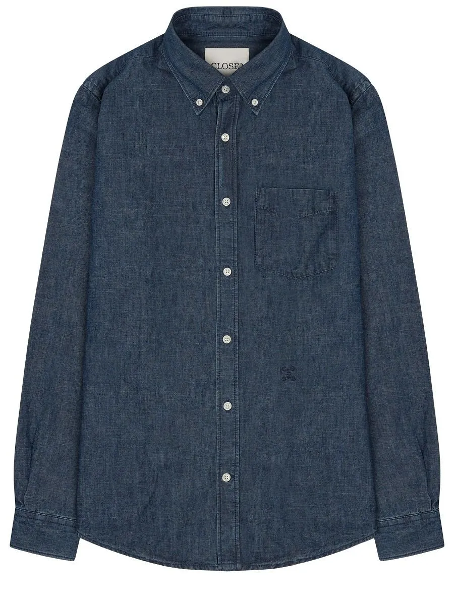 Closed Button-Down Denim Shirt