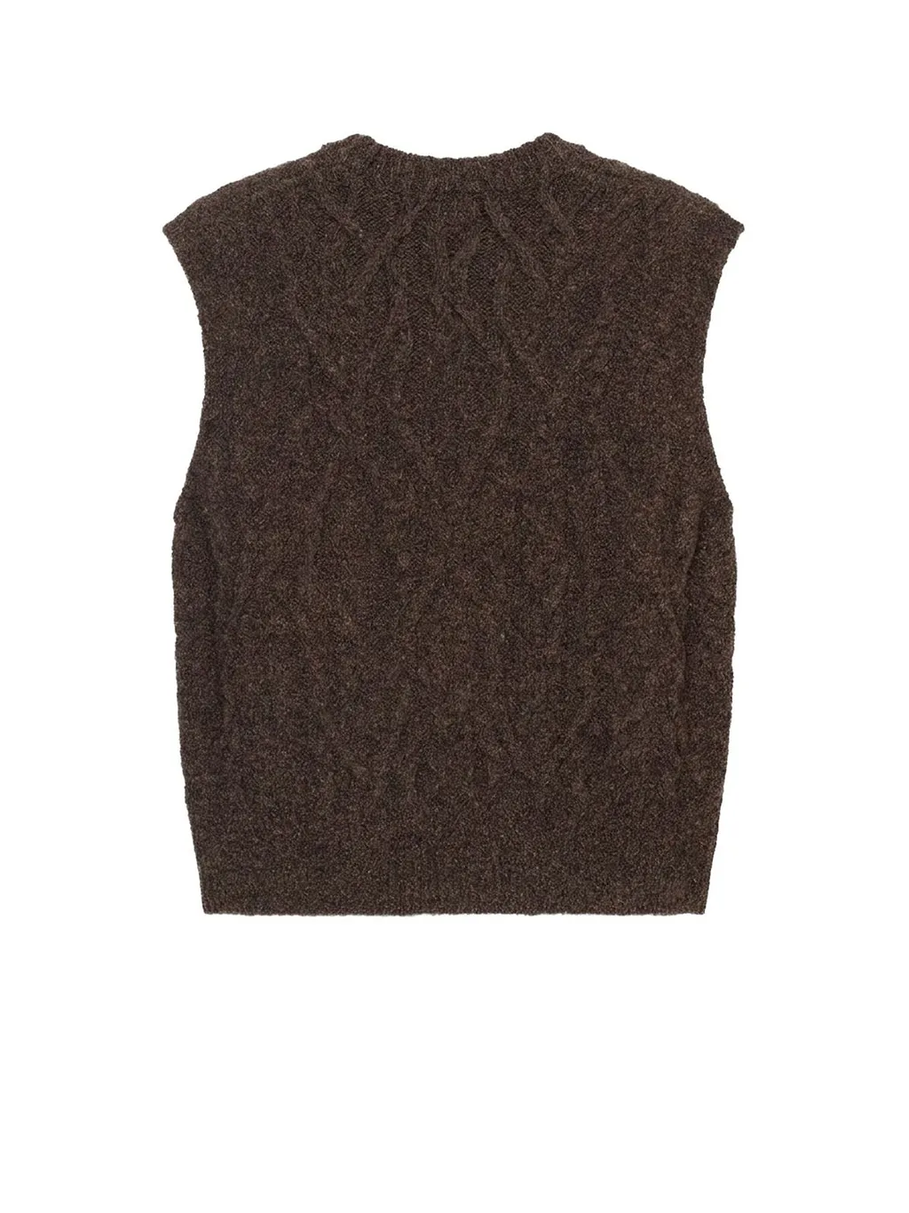 Closed Cable-Knit Sleeveless Knitted Top
