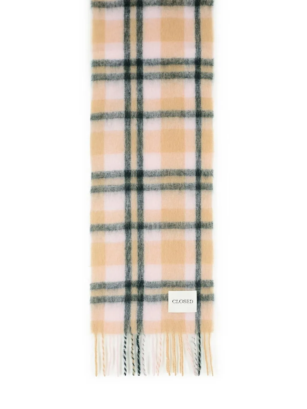 Checked Fringed Scarf