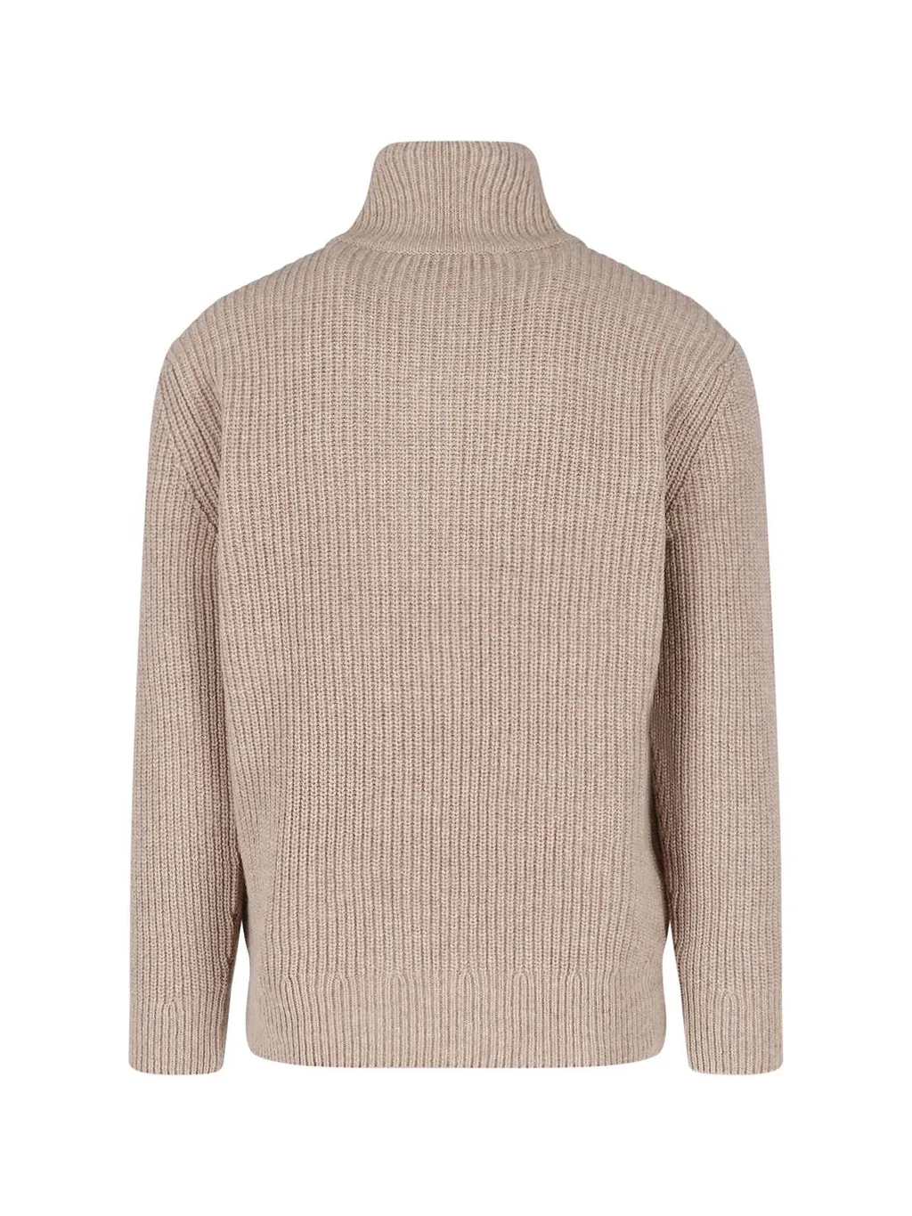 Closed Half Zip Mock Neck Knitted Jumper