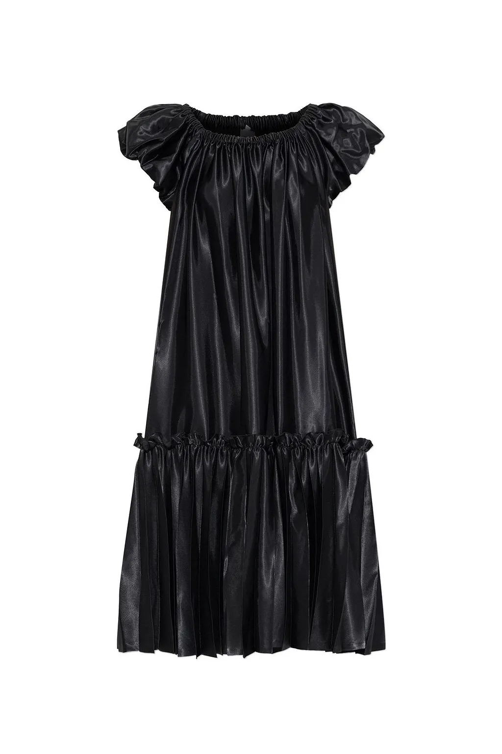 Gathered Satin Dress