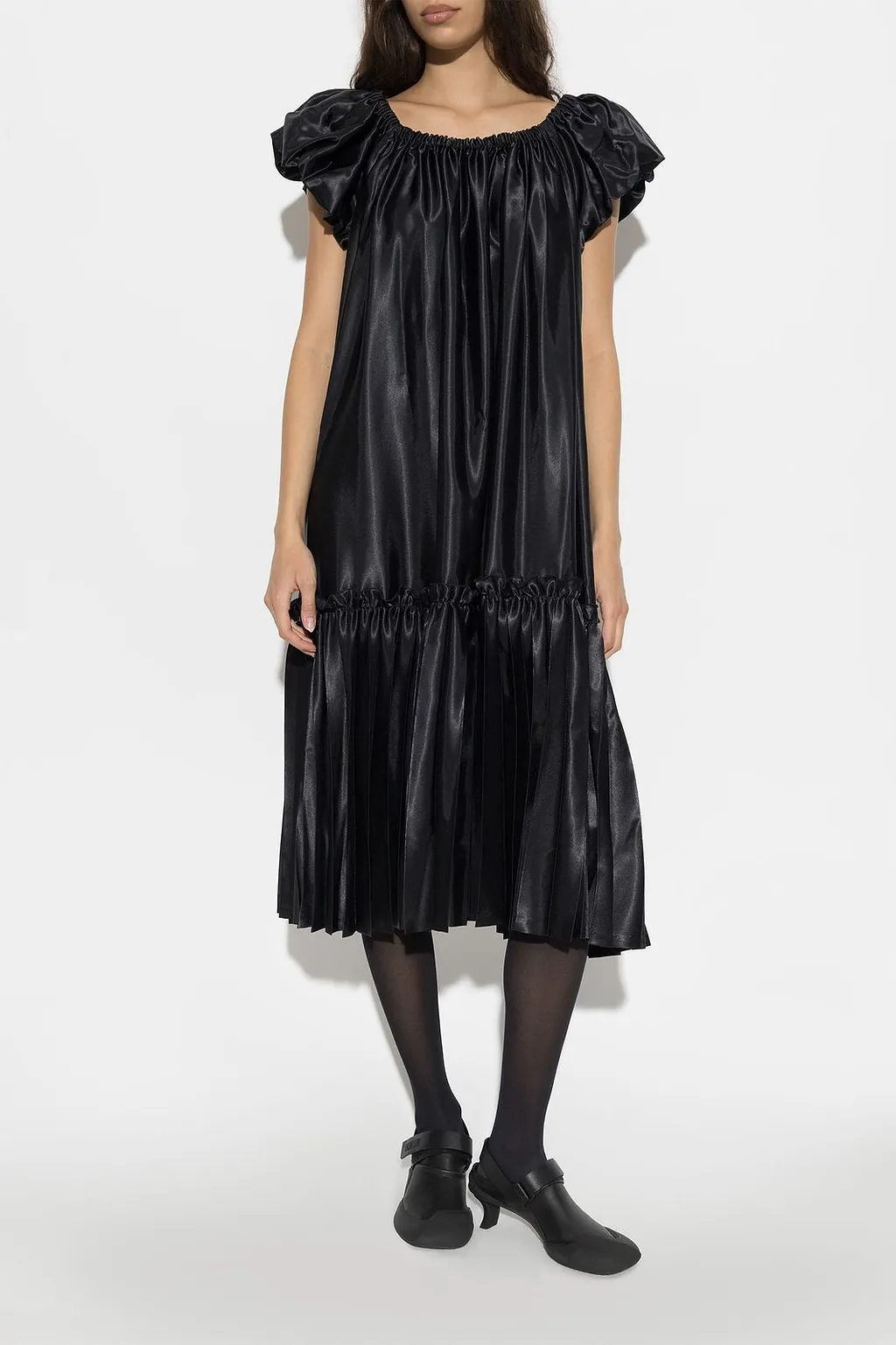 Gathered Satin Dress