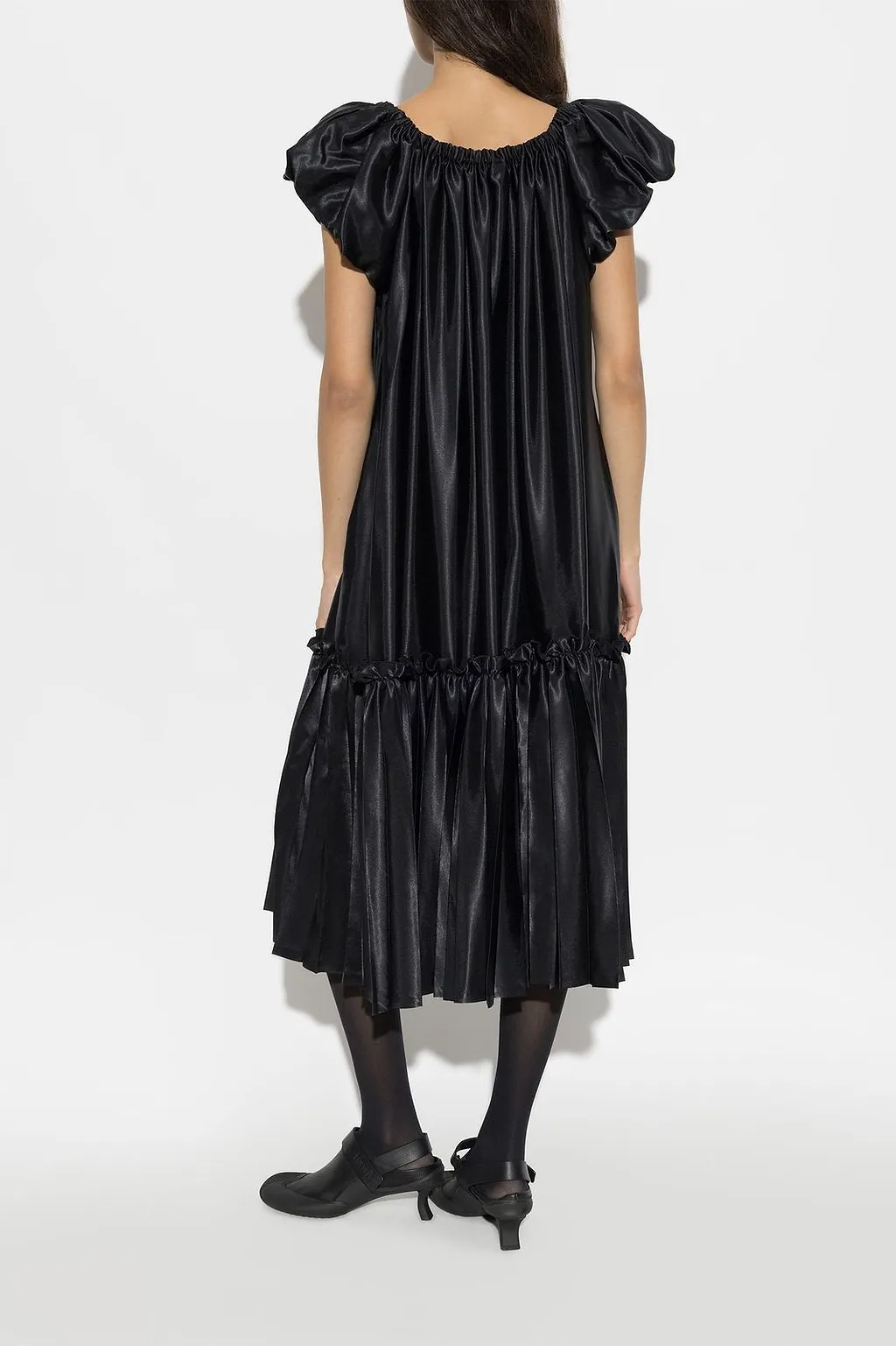 Gathered Satin Dress