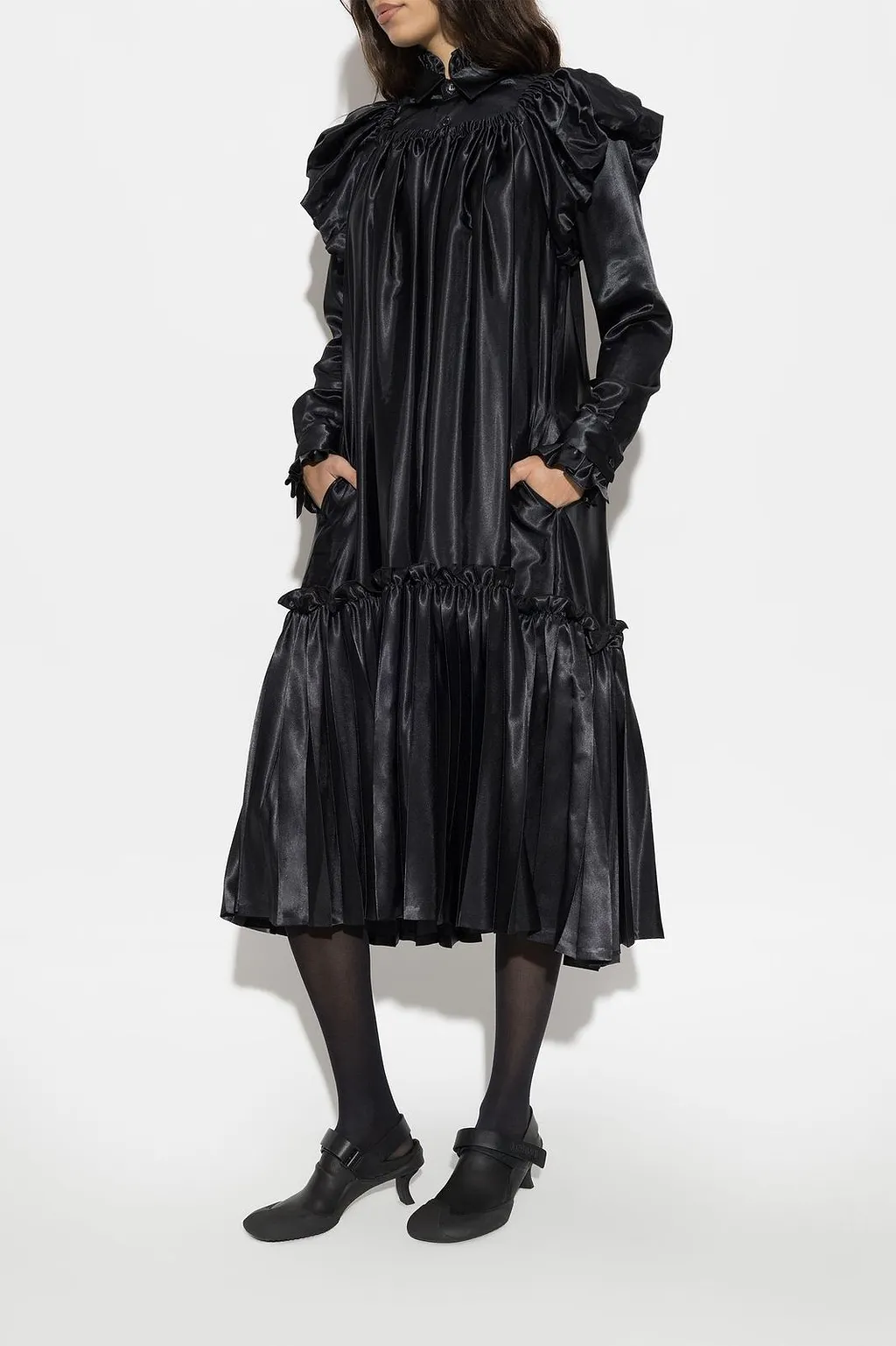 Gathered Satin Dress