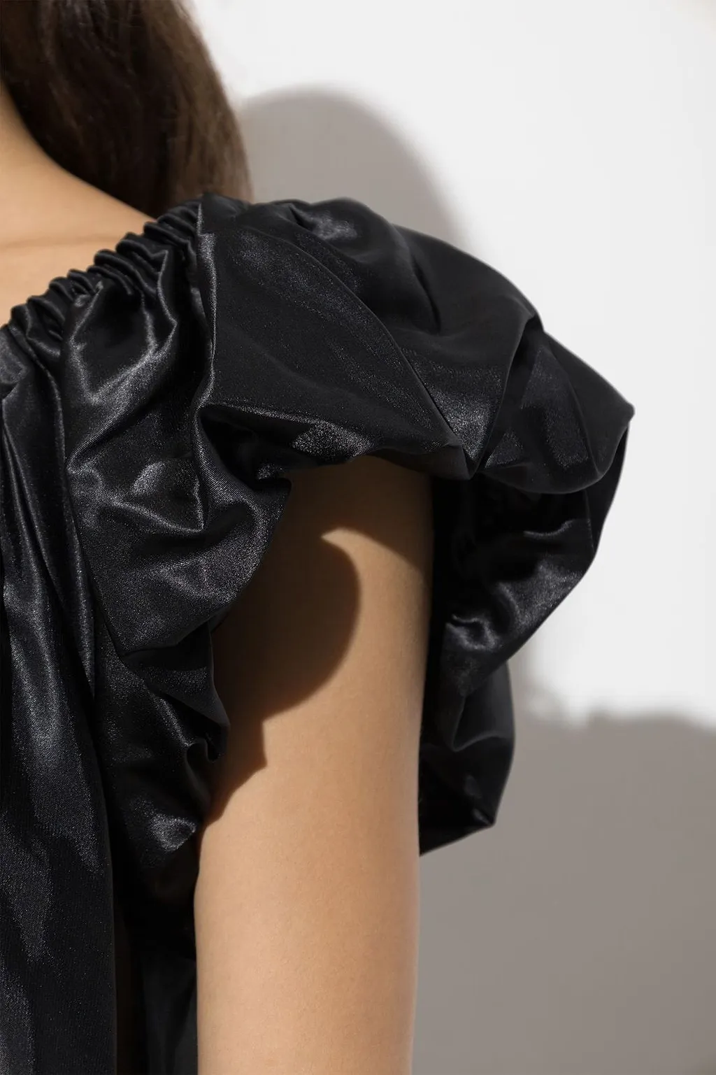 Gathered Satin Dress