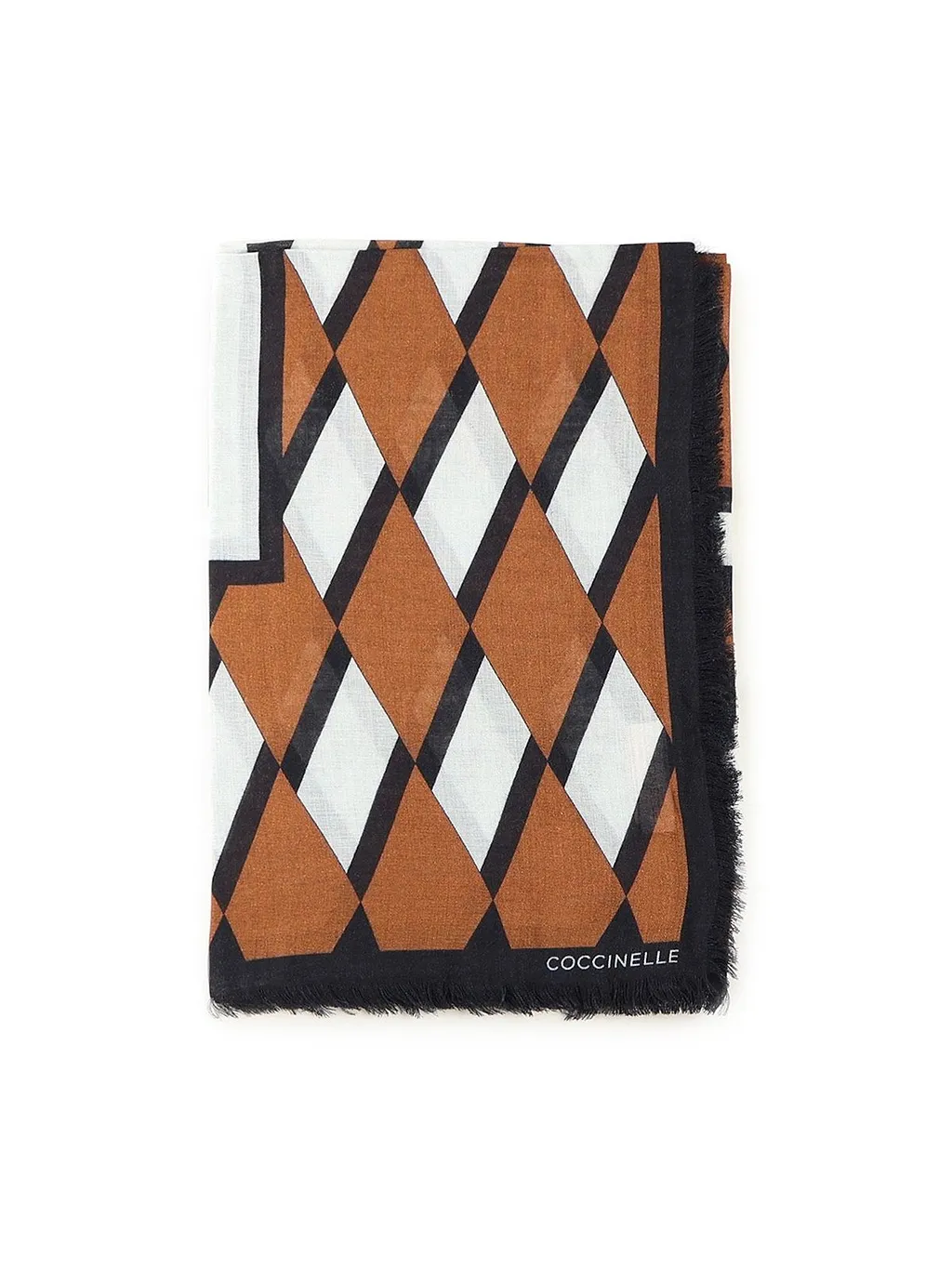 Coccinelle Pattern-Printed Frayed-Edge Scarf