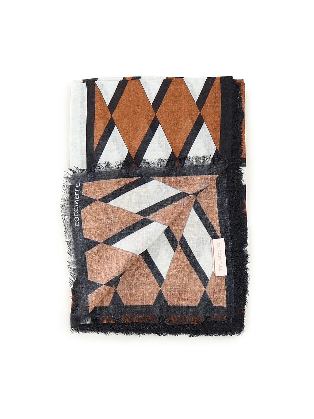 Coccinelle Pattern-Printed Frayed-Edge Scarf