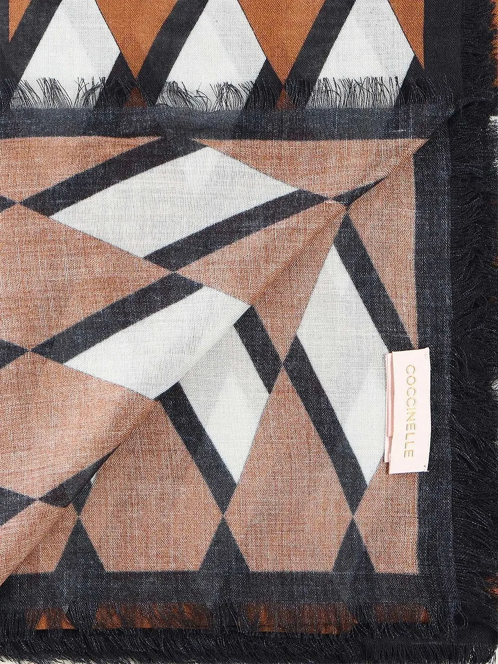 Coccinelle Pattern-Printed Frayed-Edge Scarf