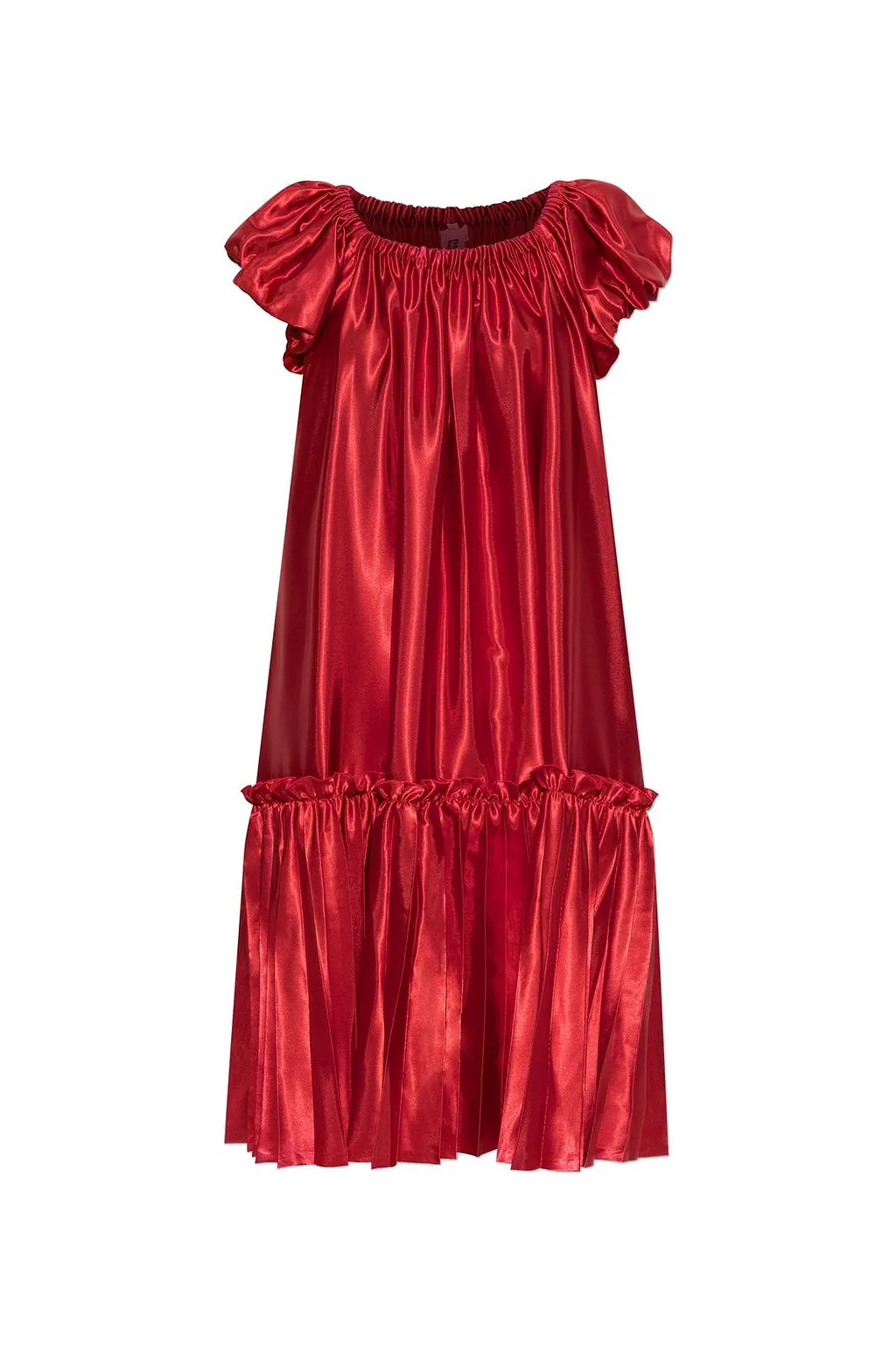 Ruffled Puff-Sleeve Dress
