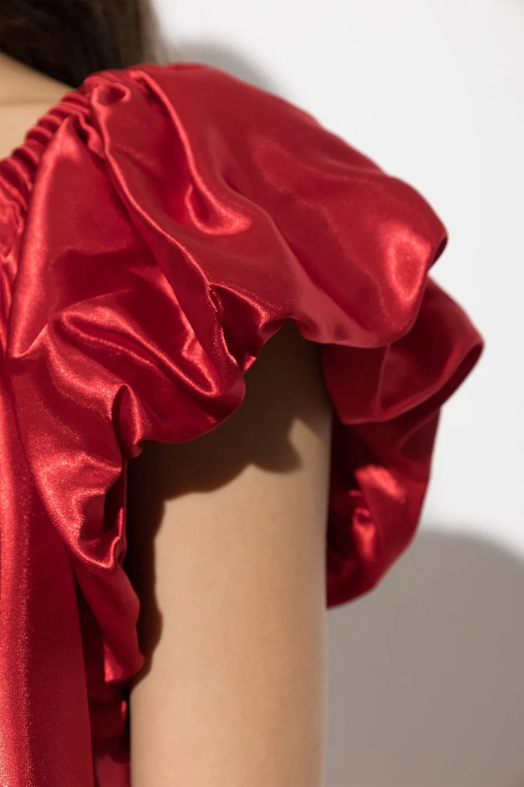 Ruffled Puff-Sleeve Dress