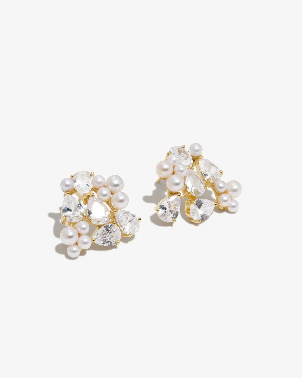 Clustered Pearl Stud Earrings
