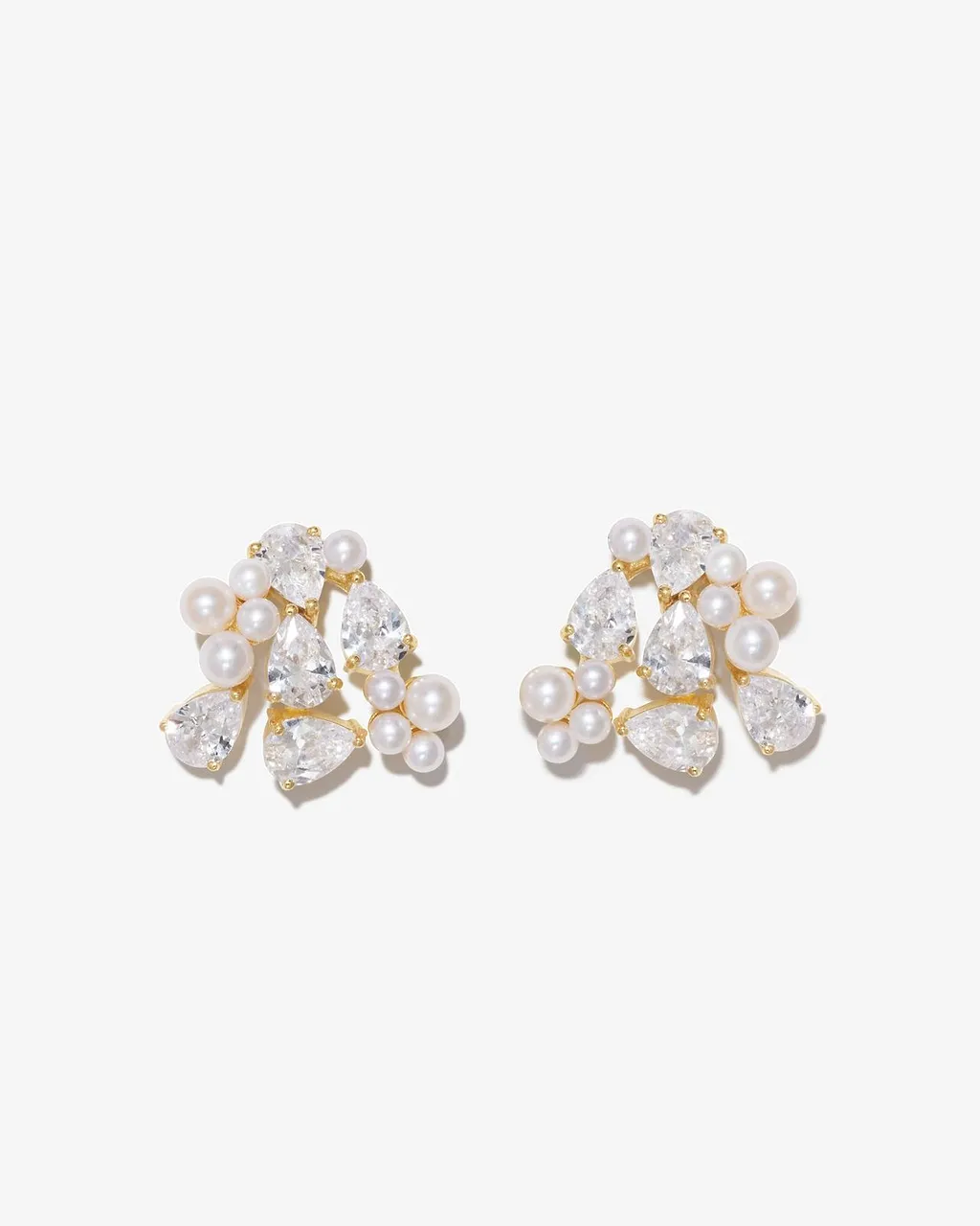 Clustered Pearl Stud Earrings