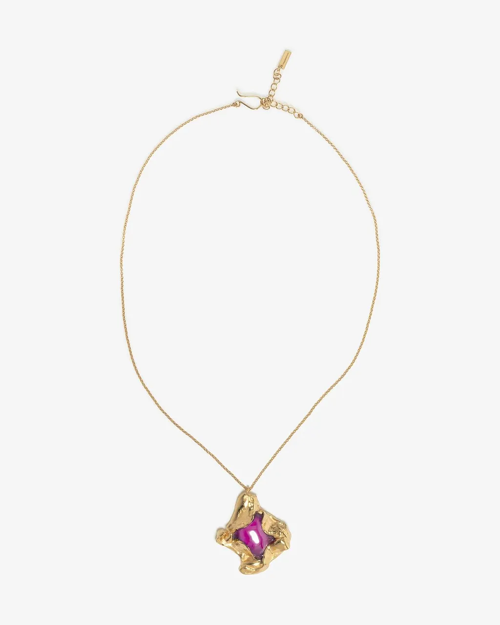 Fuchsia Resin Pendant Necklace