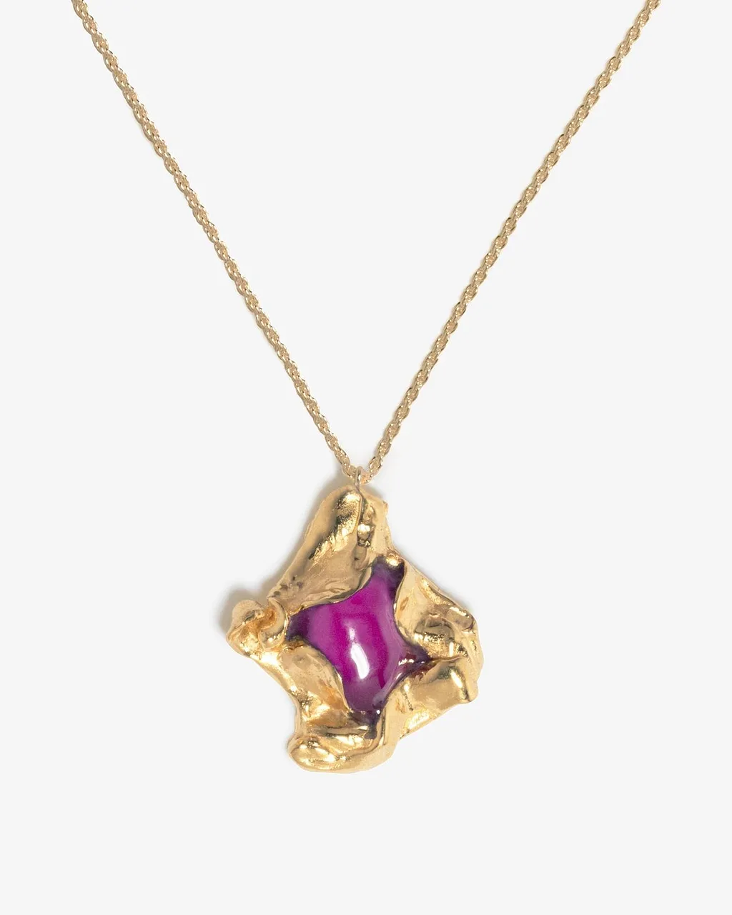Fuchsia Resin Pendant Necklace