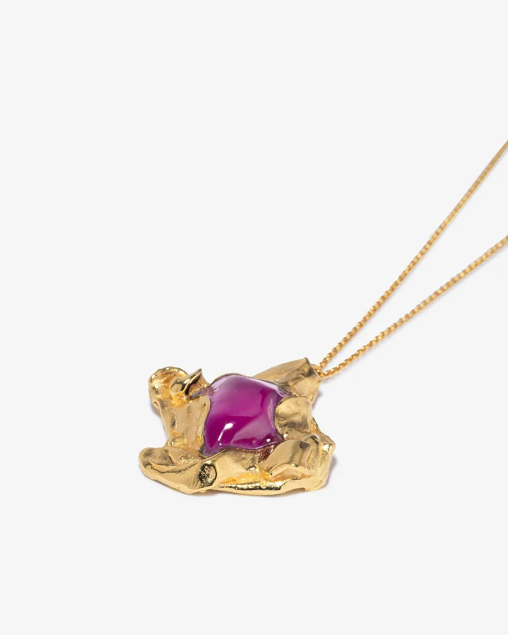 Fuchsia Resin Pendant Necklace