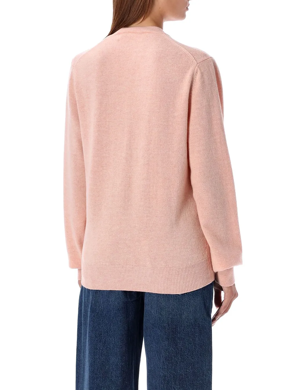 Comme Des GarÇOns Play Heart Patch V-Neck Jumper