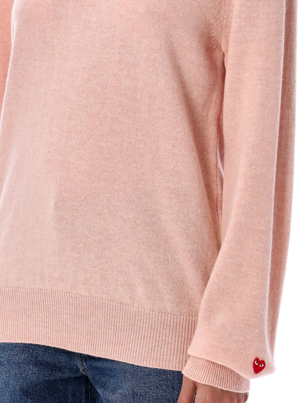 Comme Des GarÇOns Play Heart Patch V-Neck Jumper