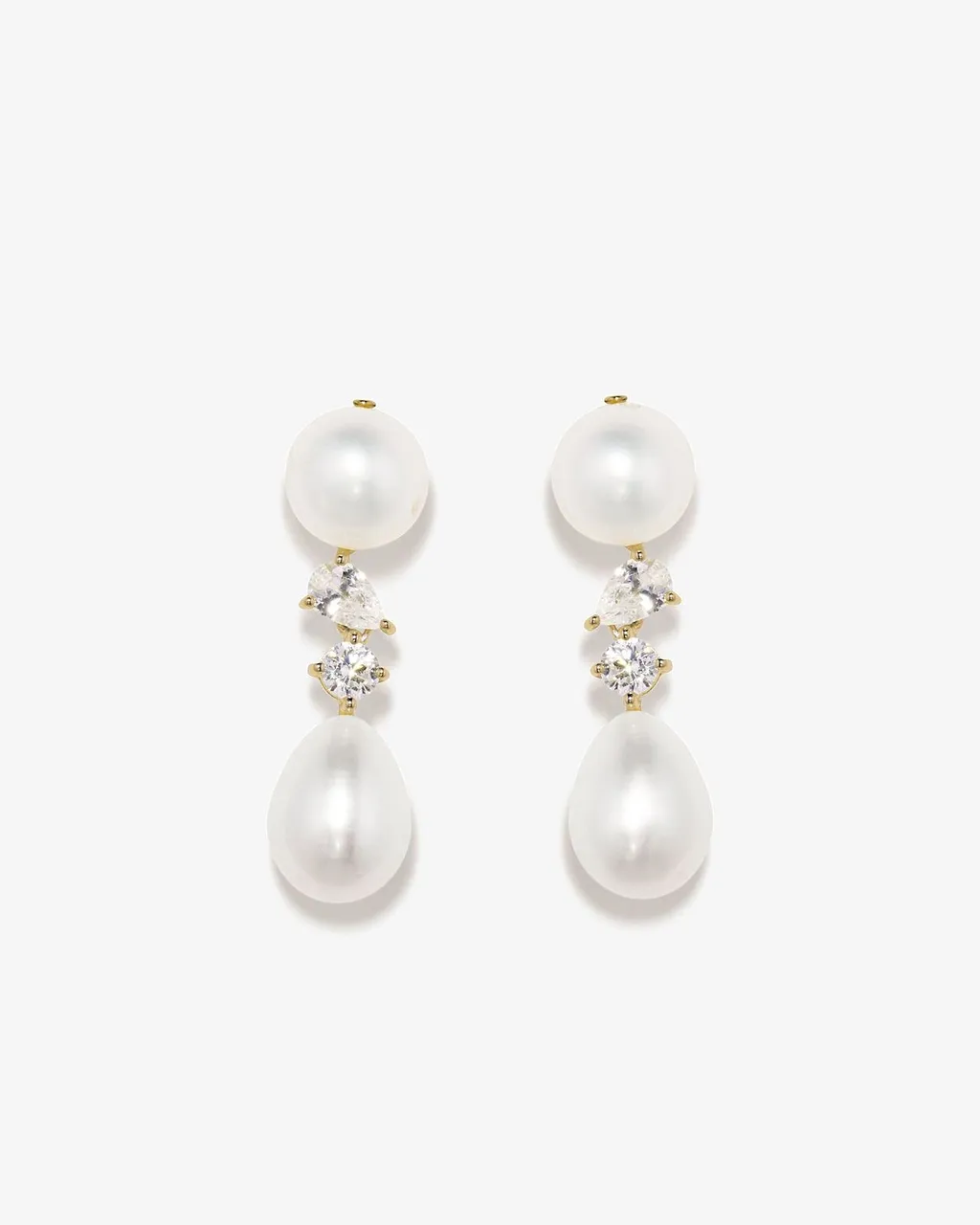 Pearl Crystal Drop Earrings