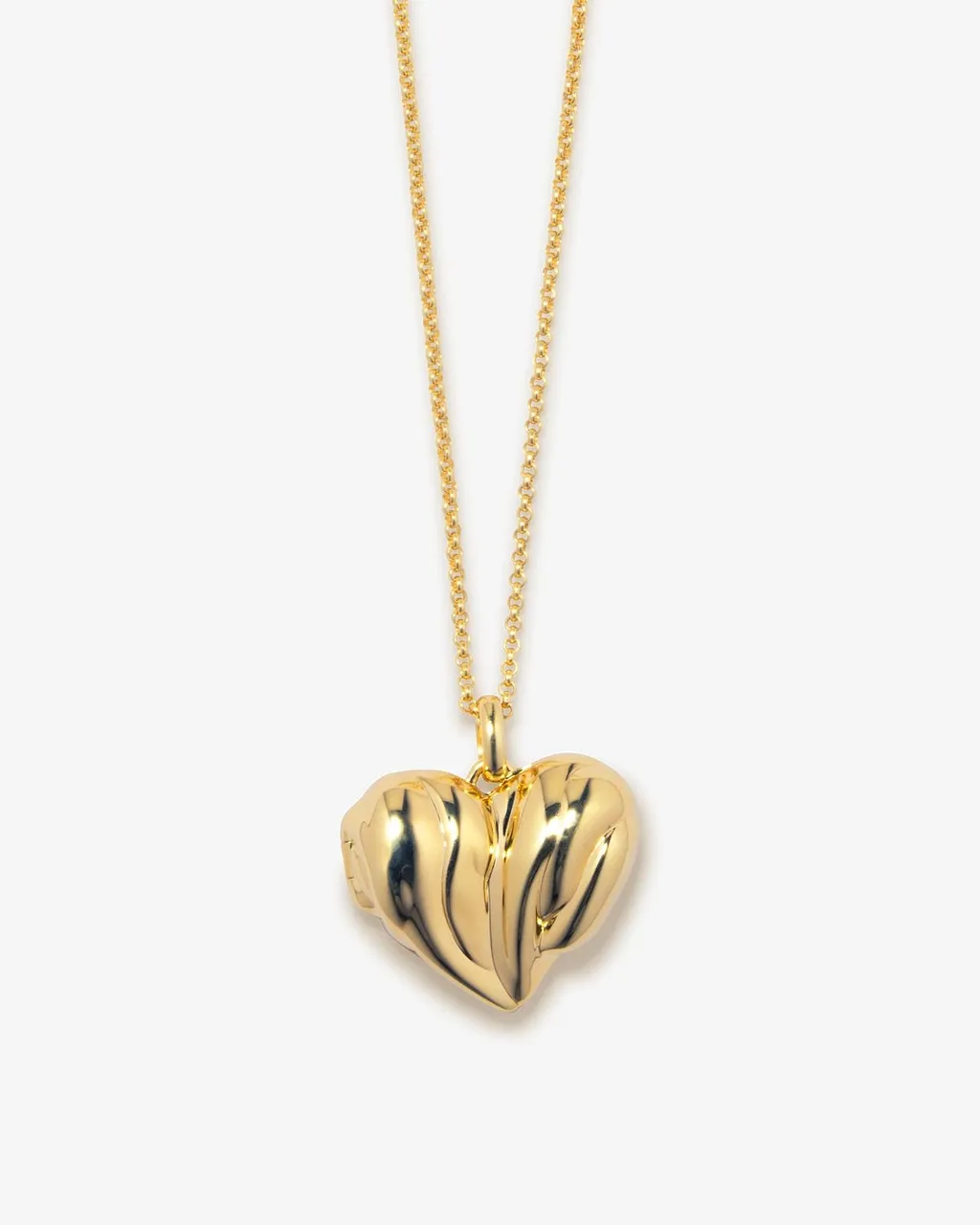 Sculpted Heart Locket Necklace