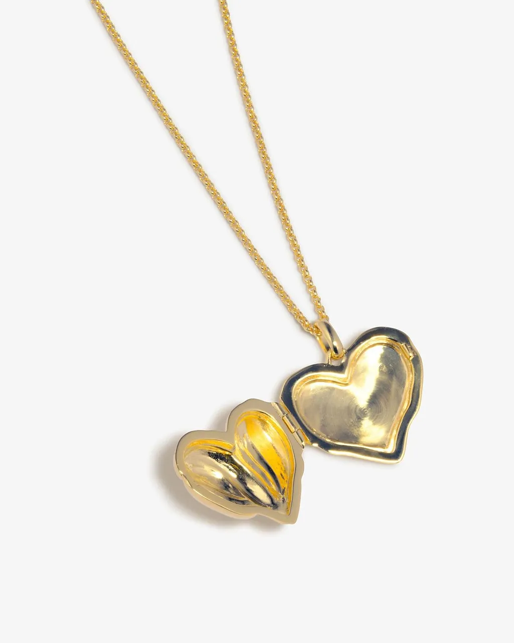 Sculpted Heart Locket Necklace