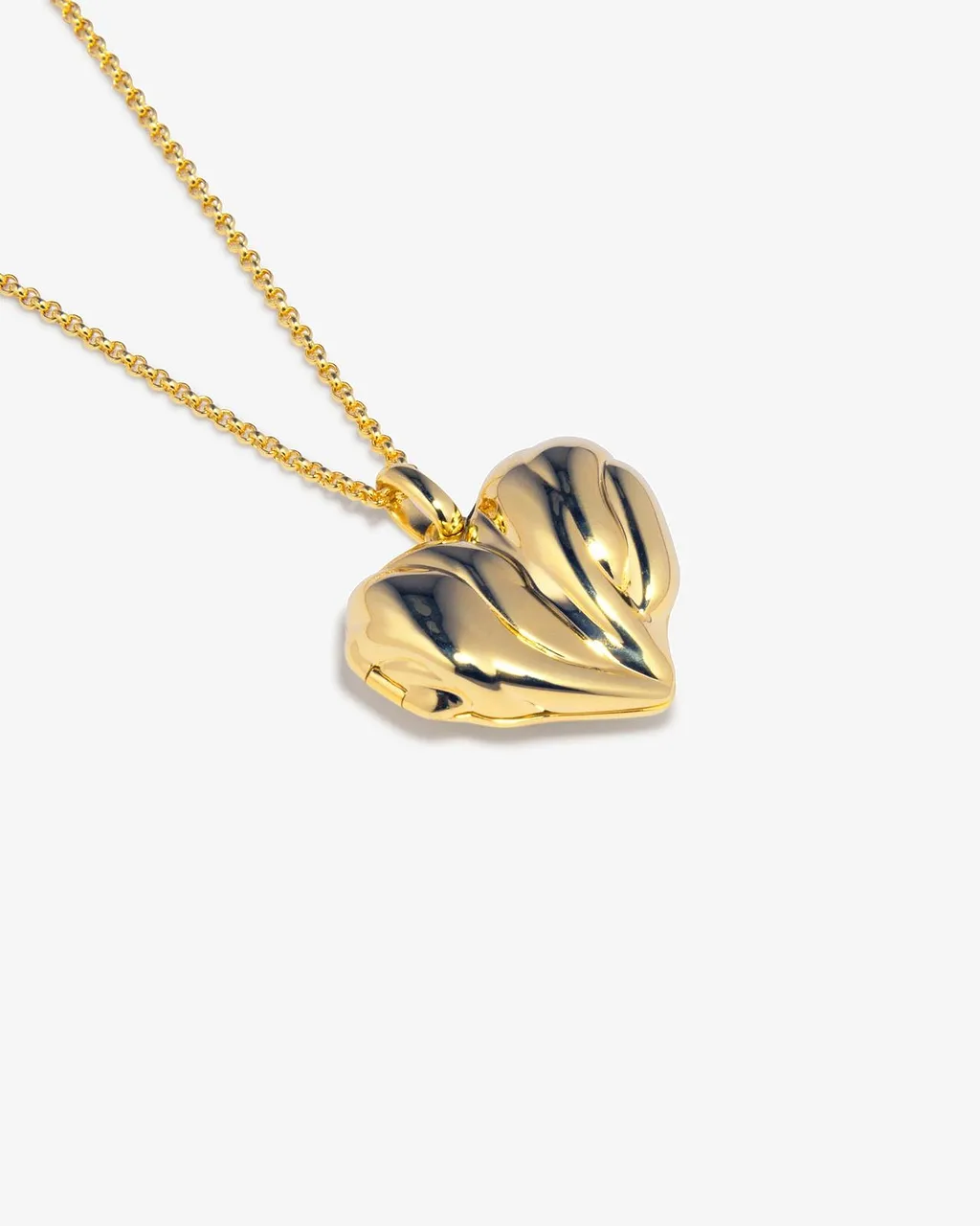 Sculpted Heart Locket Necklace