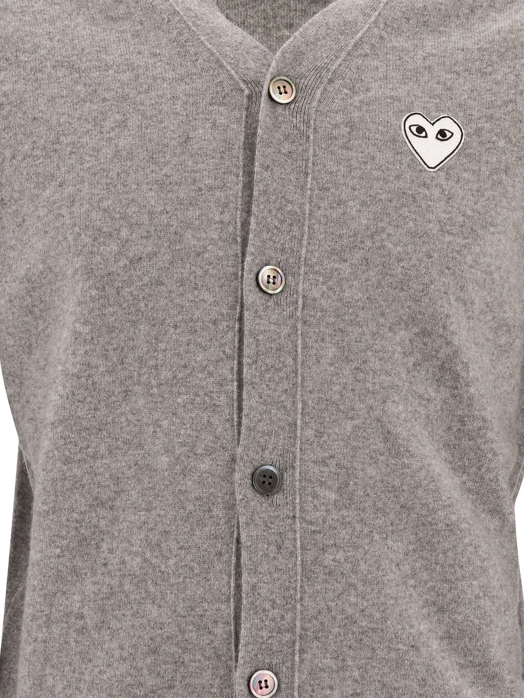 Comme Des GarÇOns Play Logo Patch Cardigan