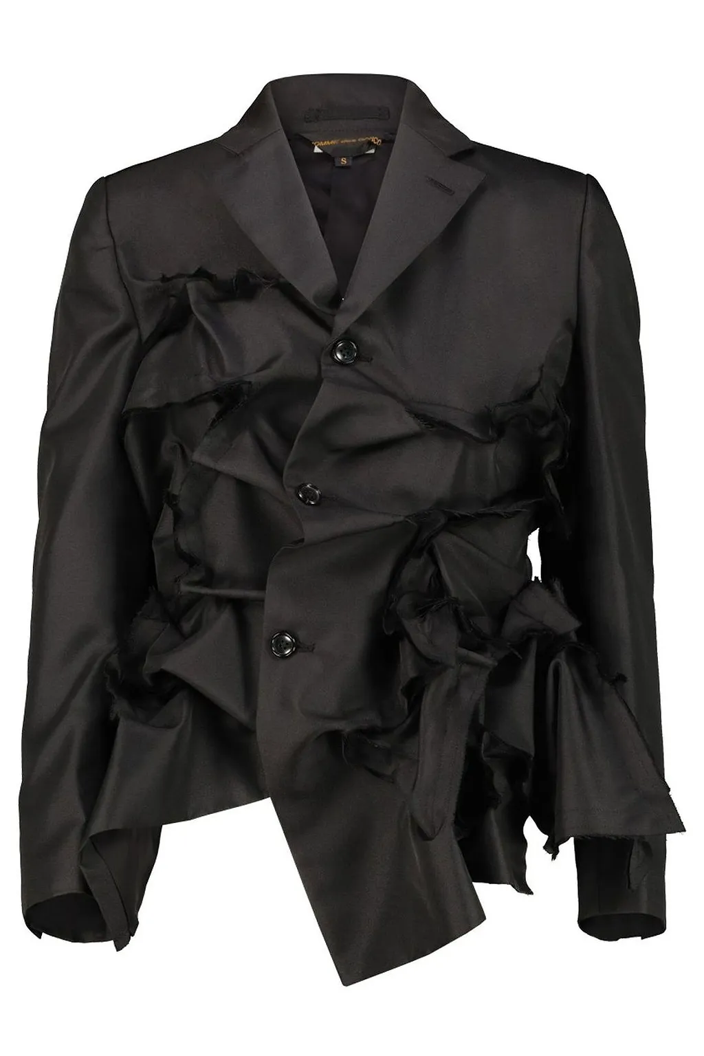 Comme Des GarÇOns Ruffled Buttoned Notched-Lapels Jacket