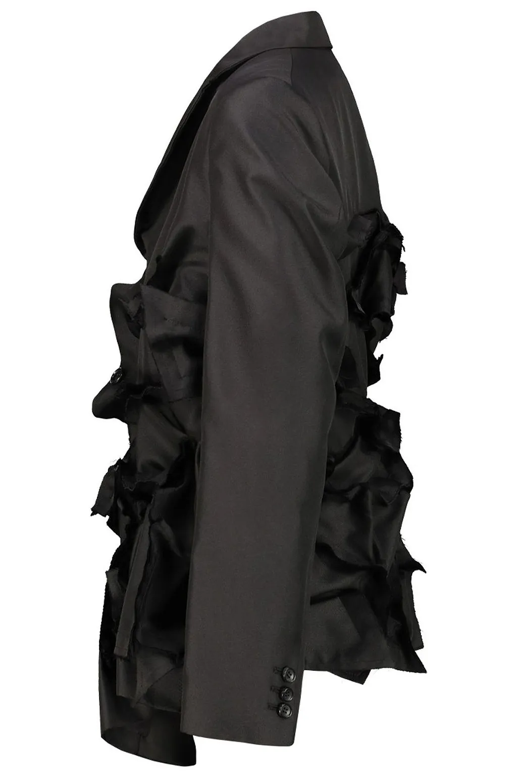Comme Des GarÇOns Ruffled Buttoned Notched-Lapels Jacket