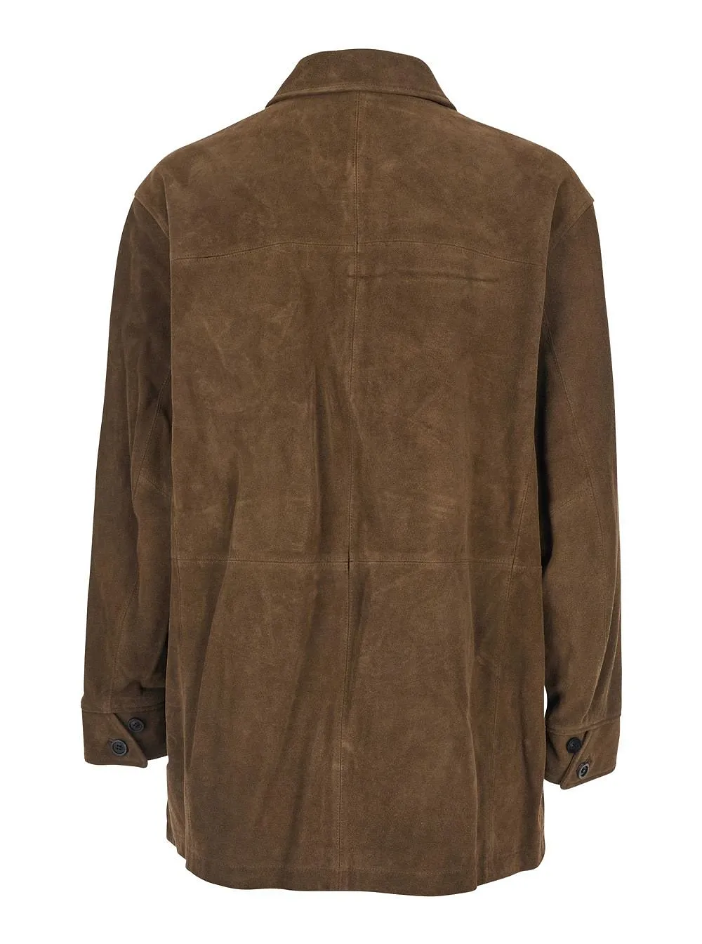 Coor Button-Front Leather Coat