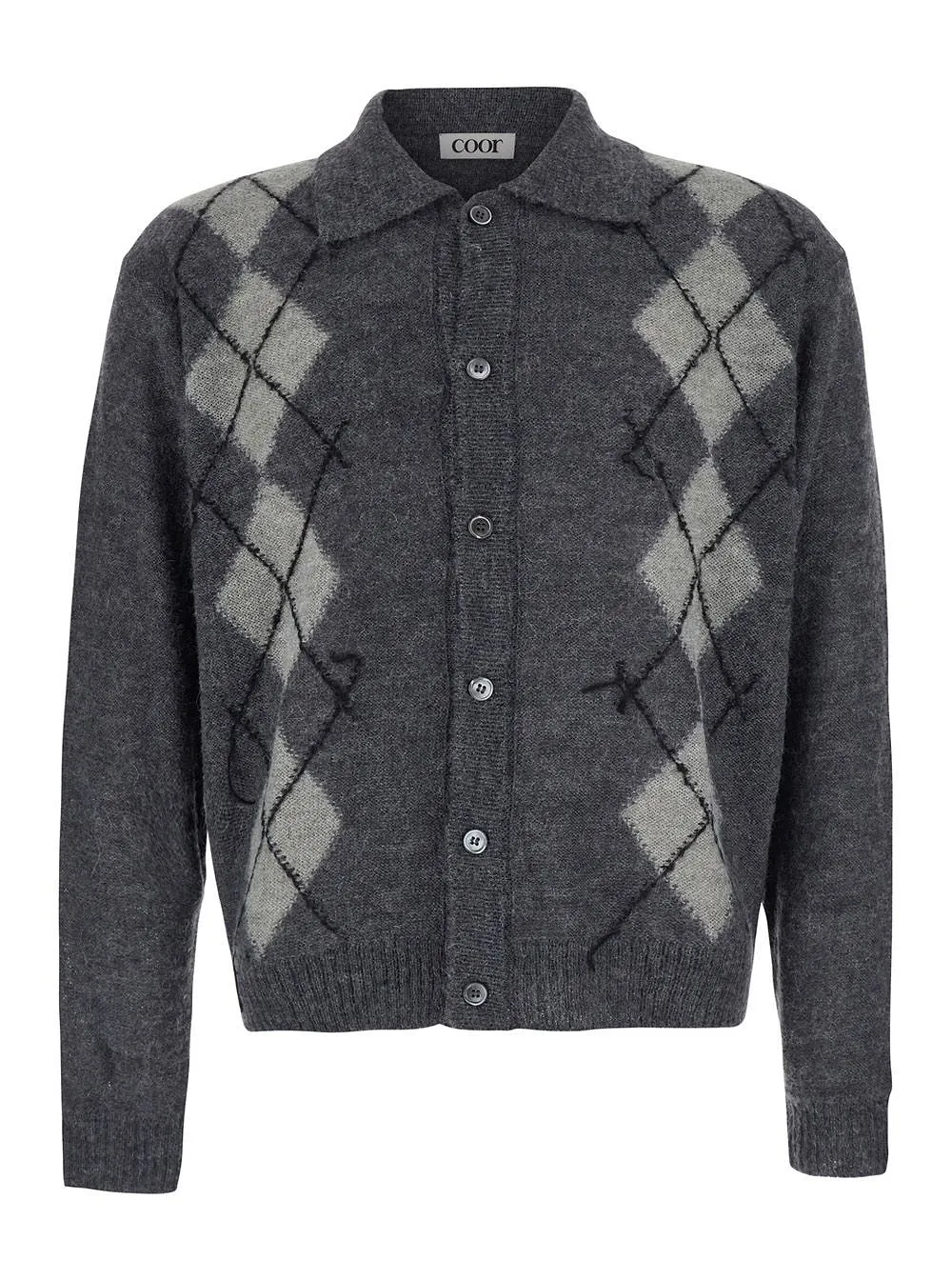 Coor Inside Out Argyle Collar Cardigan