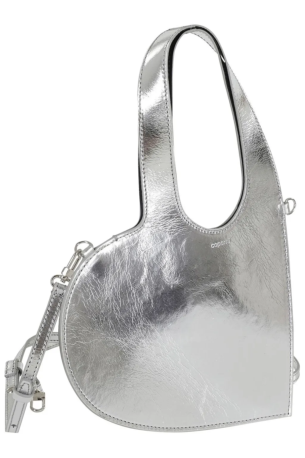 Coperni Metallic Effect Mini Heart Tote Bag
