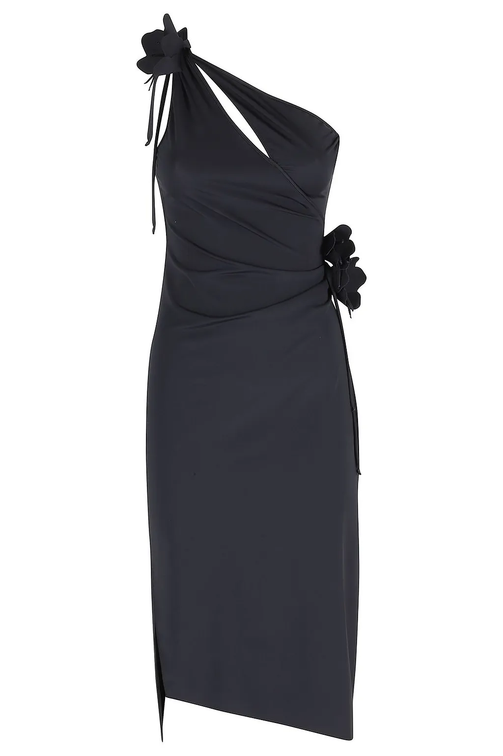 Coperni One-Shoulder Flower Midi Dress