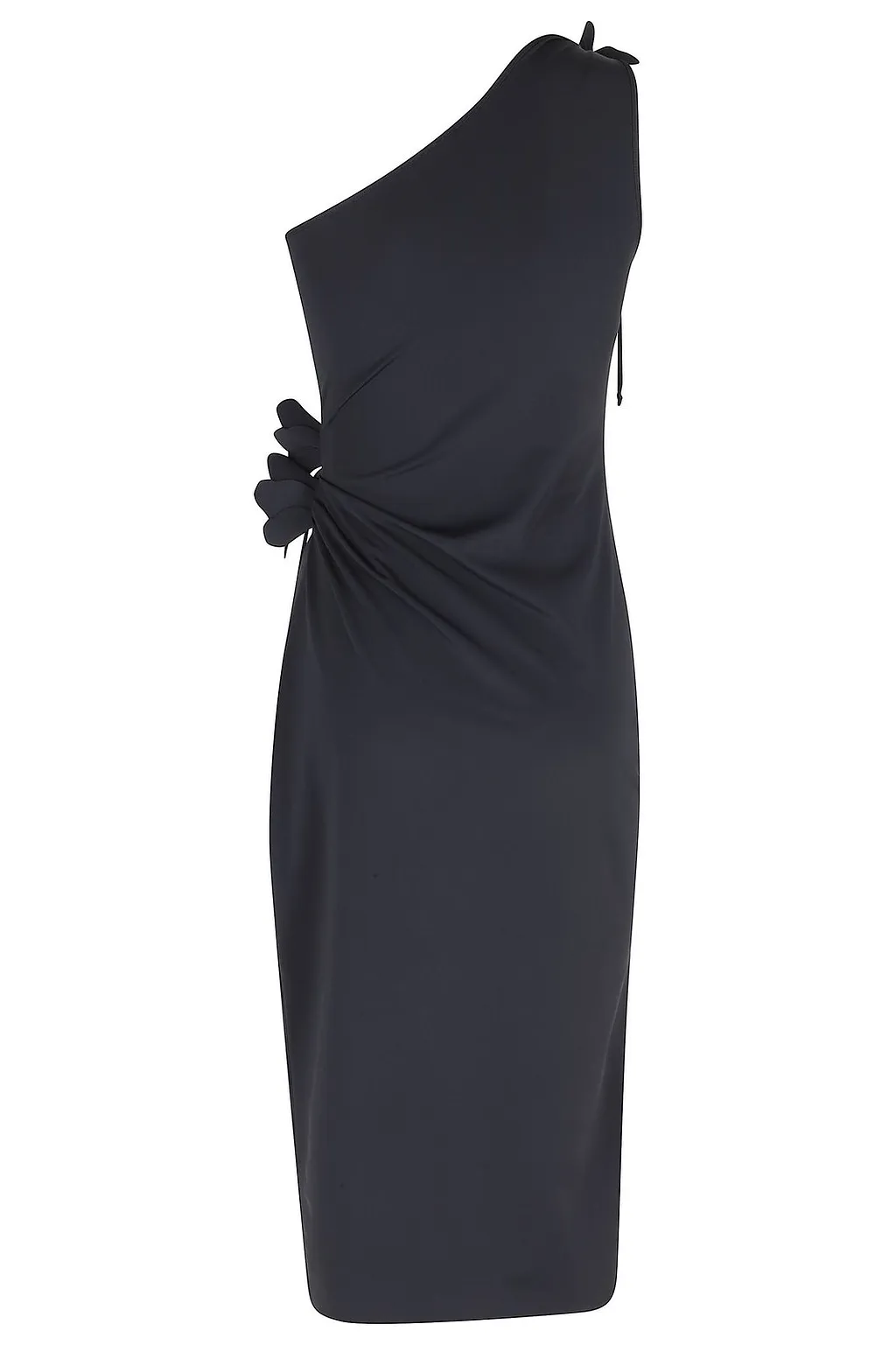 Coperni One-Shoulder Flower Midi Dress