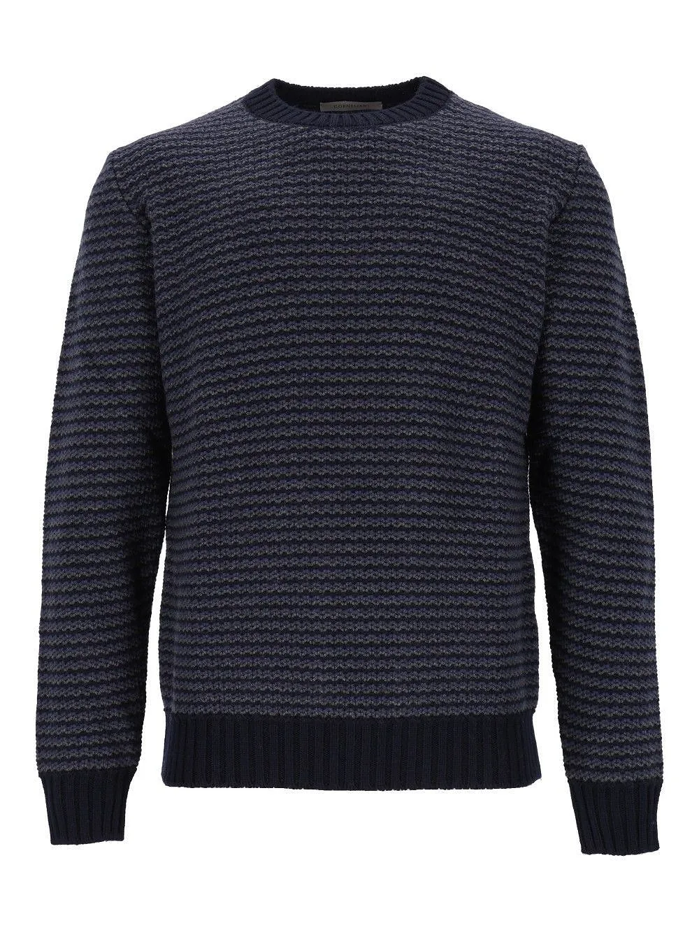 Corneliani Textured Striped Knitted Sweater