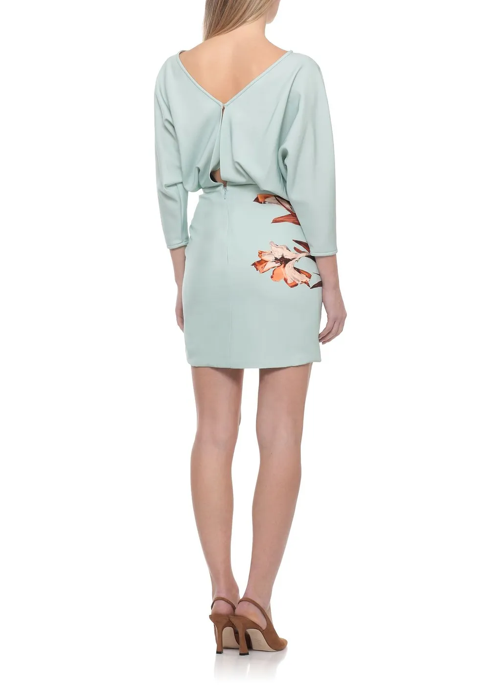 Costarellos Draped Floral Mini Dress