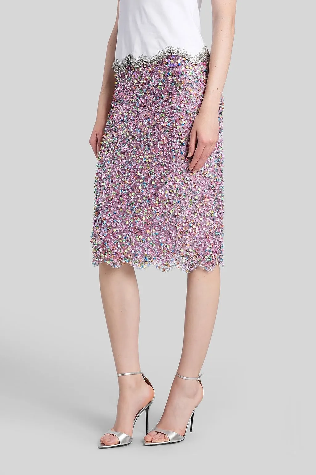 Costarellos Naia Embellished Midi Skirt