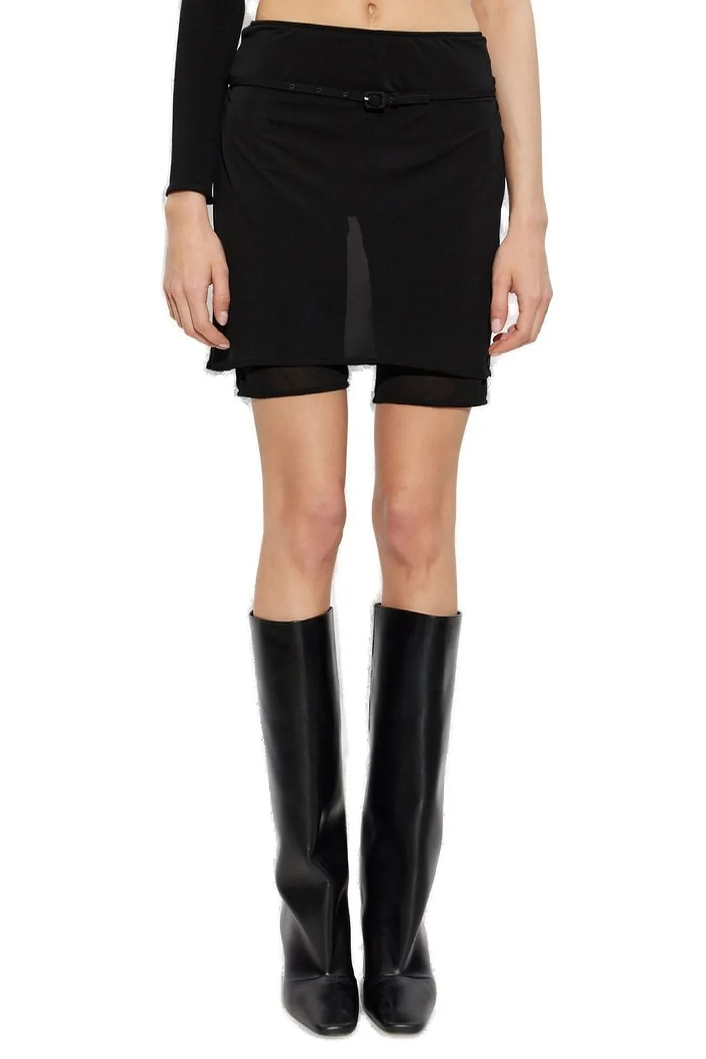 CourrÈGes Belted Jersey Skort