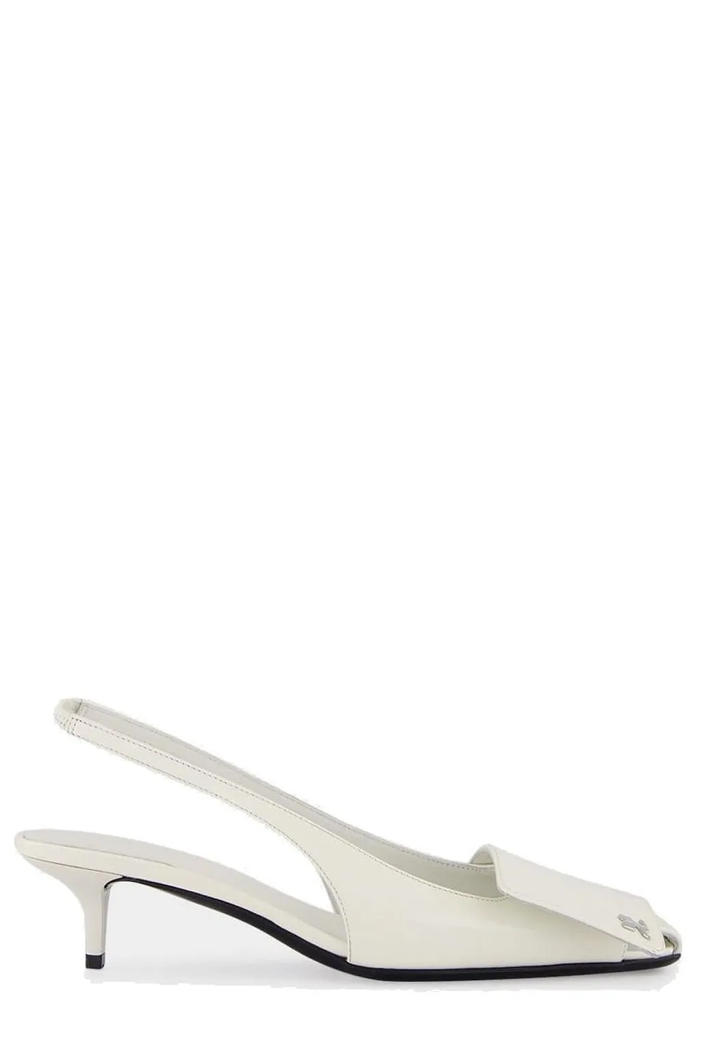 CourrÈGes Fold Iced Leather Slingback Pumps