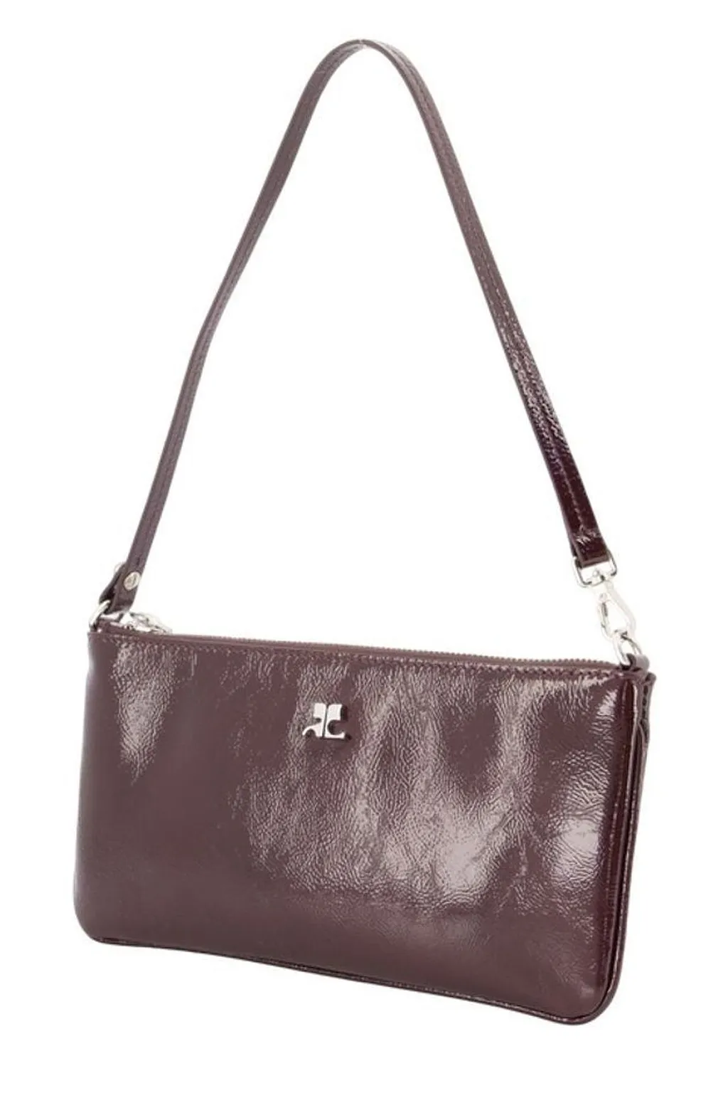 CourrÈGes Logo-Plaque Zipped Naplack Pouch Bag
