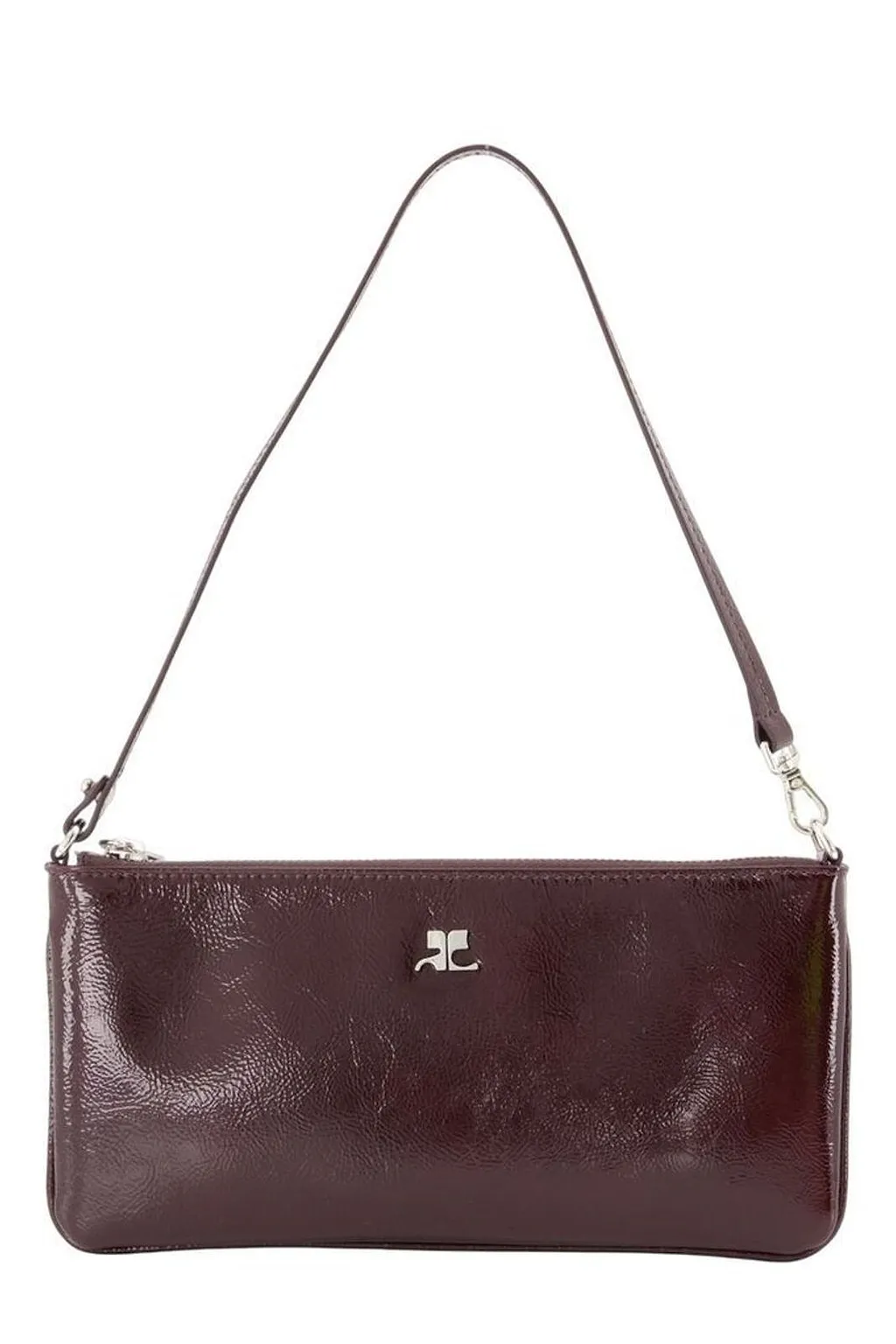 CourrÈGes Logo-Plaque Zipped Naplack Pouch Bag