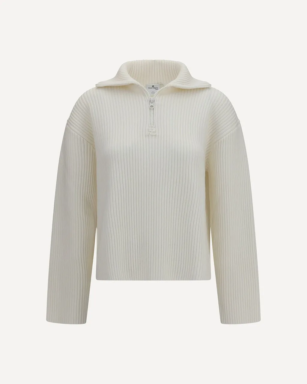 CourrÈGes Ribbed Zip Knitted Sweater