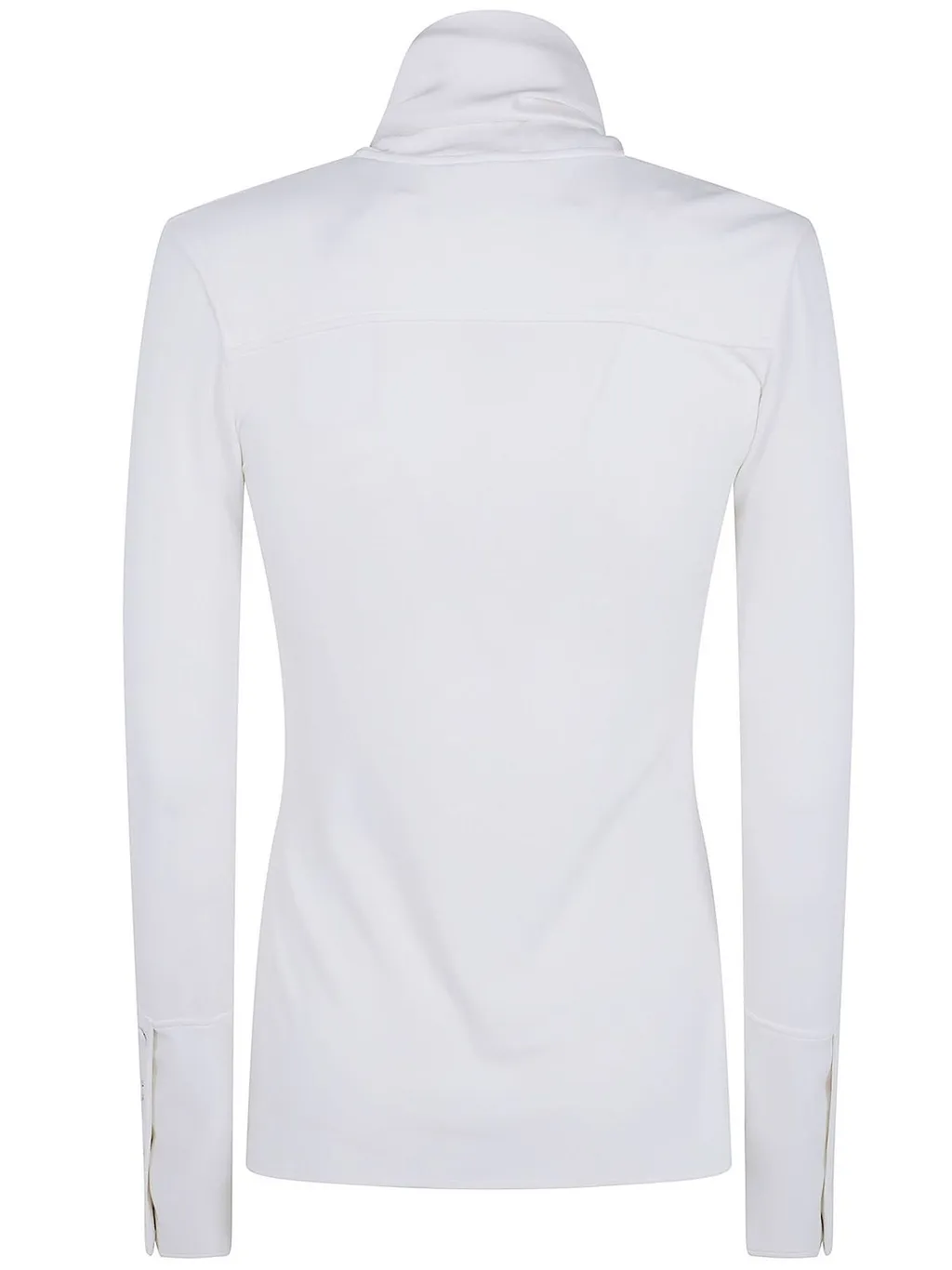 CourrÈGes Satin Scarf Collar Jersey Shirt