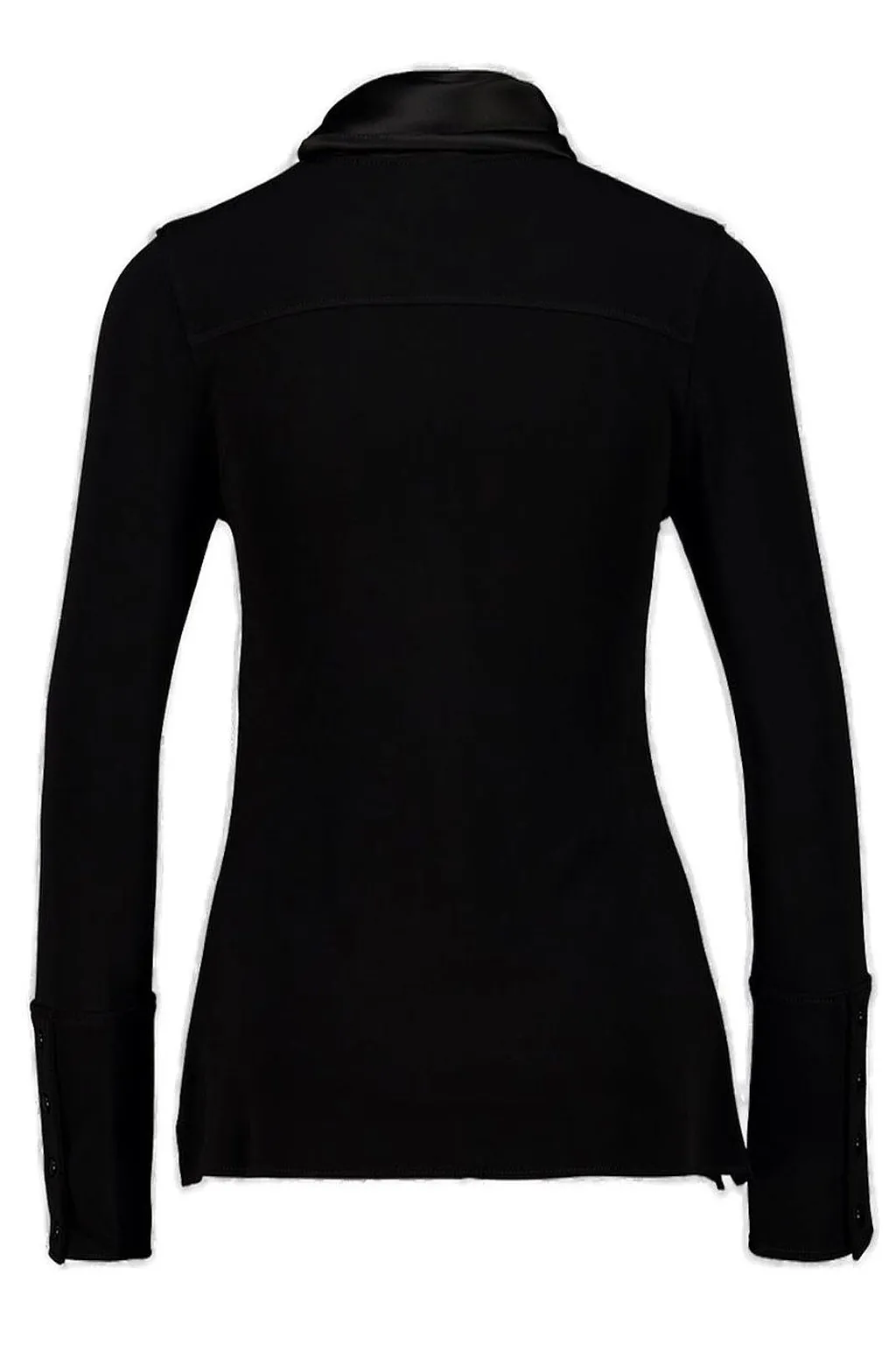CourrÈGes Satin Scarf Collar Jersey Shirt