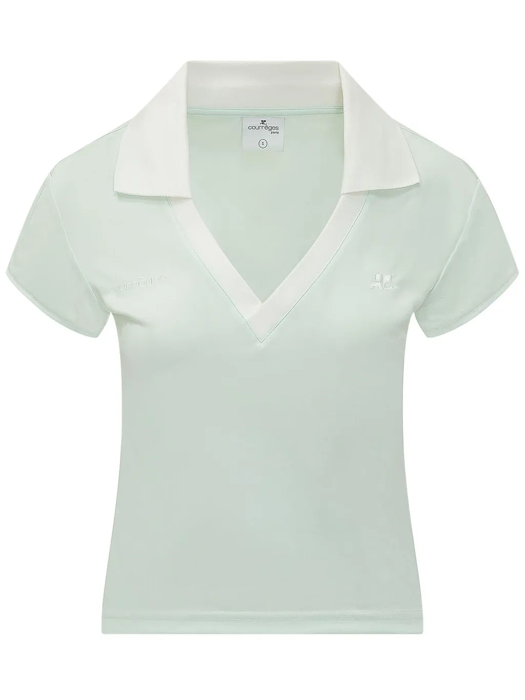 CourrÈGes Sports Cropped V-Neck T-Shirt