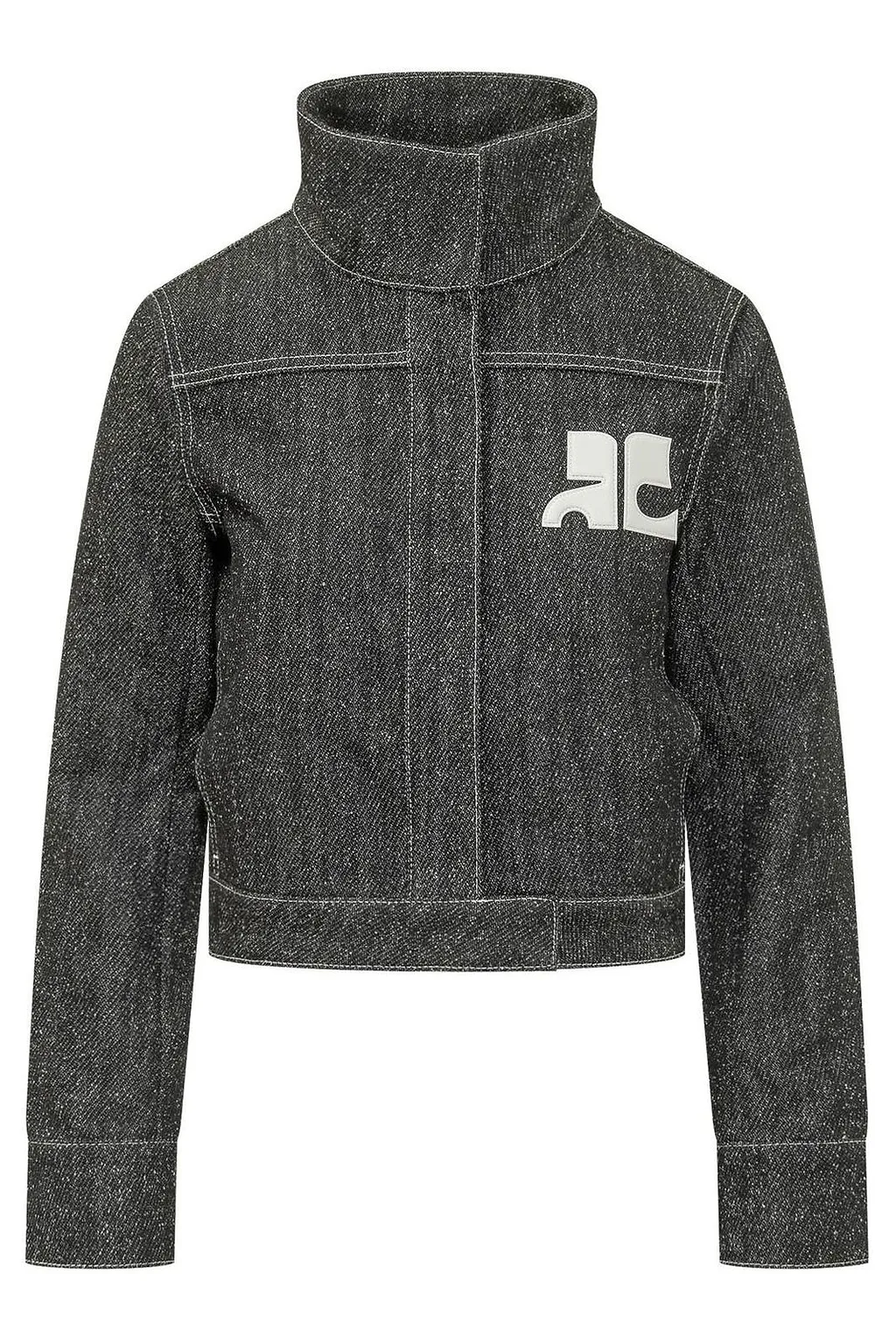 CourrÈGes Stand-Collar Denim Jacket