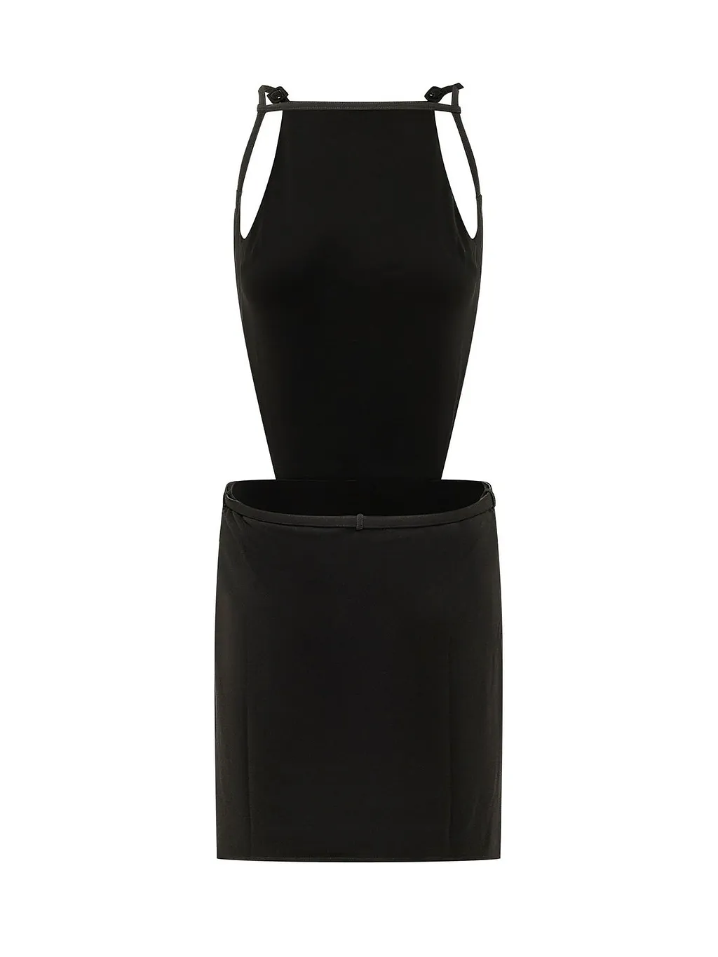 CourrÈGes V-Line Cut-Out Mini Dress