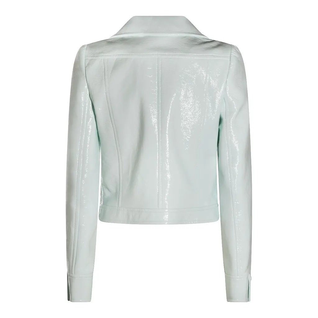 CourrÈGes Vinyl Collared Button-Up Jacket