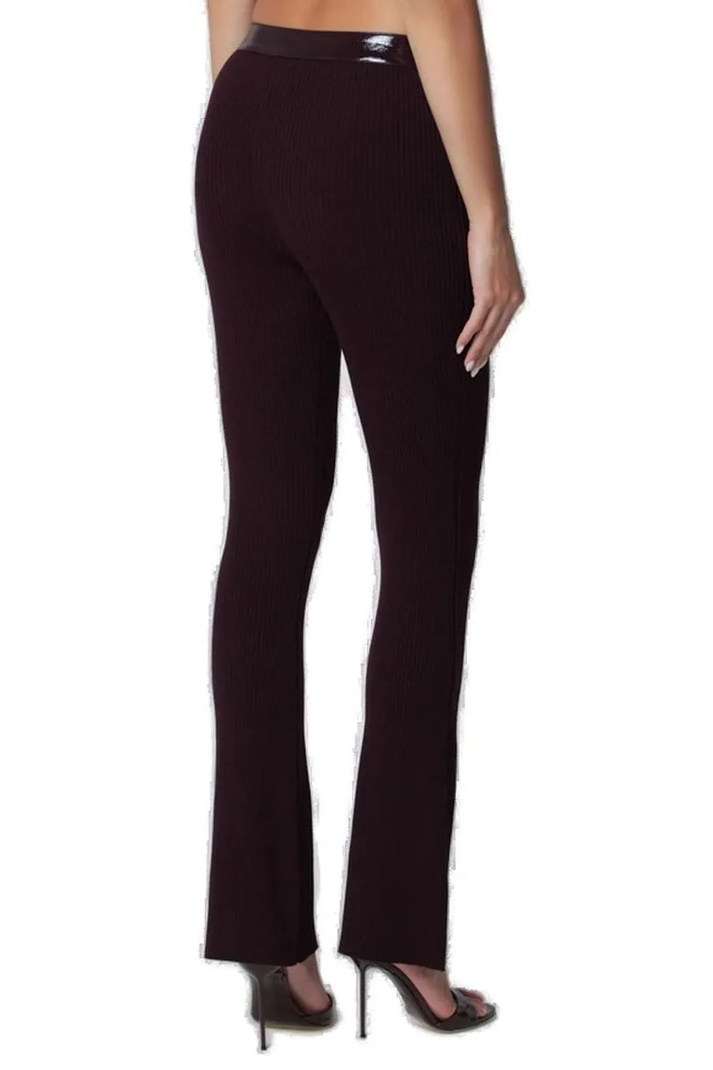 CourrÈGes Vinyl And Knit Flare Pants