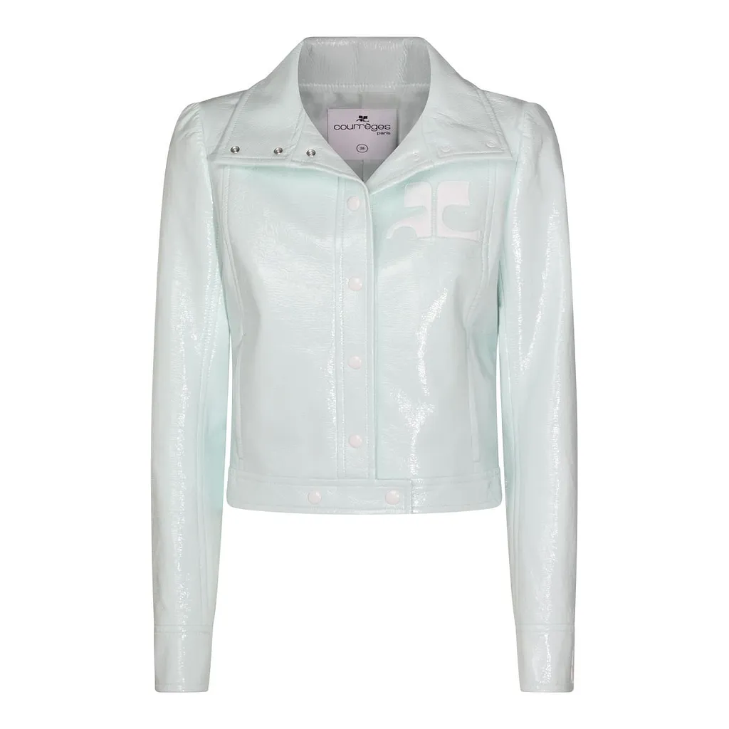 CourrÈGes Vinyl Collared Button-Up Jacket