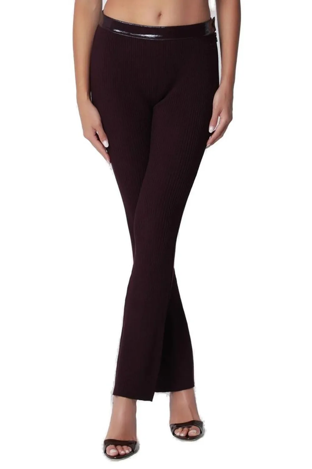 CourrÈGes Vinyl And Knit Flare Pants